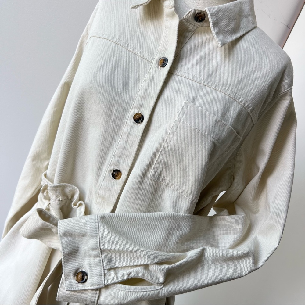 Off White Denim Zara dress belted - Picture 3 of 14